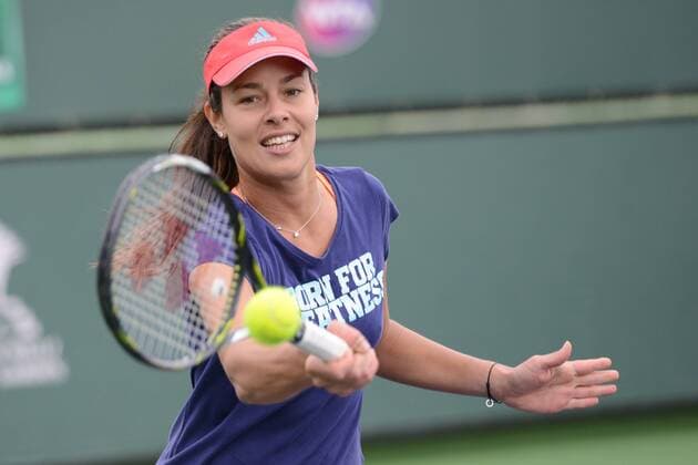 March 11, 2016 - Indian Wells, California, United States - ANA IVANOVIC of Serbia on a practice court at the BNP Paribas Open in Indian Wells California. Tennis 2016 - BNP Paribas Open - Day 5 - ZUMAl132