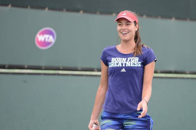 March 11, 2016 - Indian Wells, California, United States - ANA IVANOVIC of Serbia on a practice court at the BNP Paribas Open in Indian Wells California. Tennis 2016 - BNP Paribas Open - Day 5 - ZUMAl132