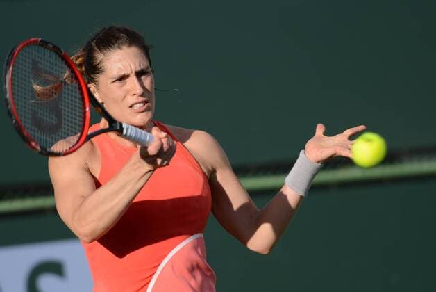 March 11, 2016 - Indian Wells, California, United States - ANDREA PETKOVIC in action during her match vs. B. Strycova at the BNP Paribas Open in Indian Wells California. Tennis 2016 - BNP Paribas Open - Day 5 - ZUMAl132