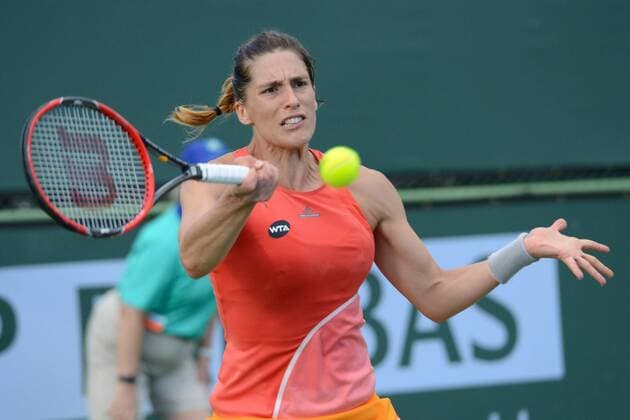 March 11, 2016 - Indian Wells, California, United States - ANDREA PETKOVIC in action during her match vs. B. Strycova at the BNP Paribas Open in Indian Wells California. Tennis 2016 - BNP Paribas Open - Day 5 - ZUMAl132