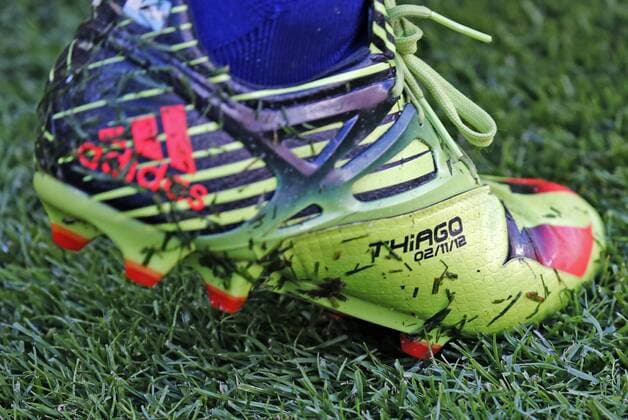 March 12, 2016 - Barcelona, Catalonia, Spain - BARCELONA-march 12- SPAIN: Leo Messi boot with the name of his son Thiago during the martch between FC Barcelona Barca and Getafe, corresponding to the week 29 of the spanish league, played at the Camp Nou stadium,, on march 12, 2016. Barcelona vs Getafe - Spanish League  - ZUMAn230