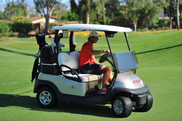 Tennis, Rafael Nadal spielt Golf in Indian Wells Rafael Nadal playing golf at Indian Wells TENNIS : Tournoi d Indian Wells 2016 - 12 03 2016 TennisMagazinex 