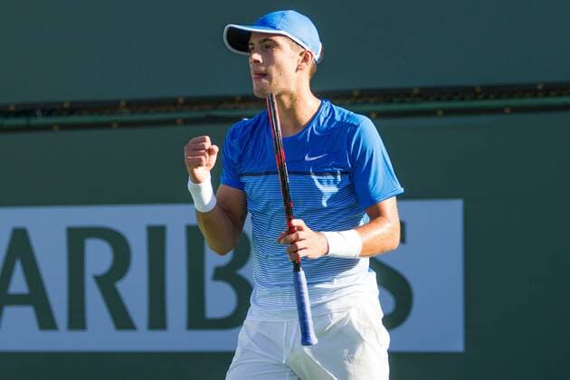 Indian Wells tournament INDIAN WELLS, California, United States - 03 12 2016: Thomaz Bellucci lost in the debut for Borna Coric in 2 sets 2-6 2-6. (Photo: Celso Bayo FotoArena)  CelsoxBayo
