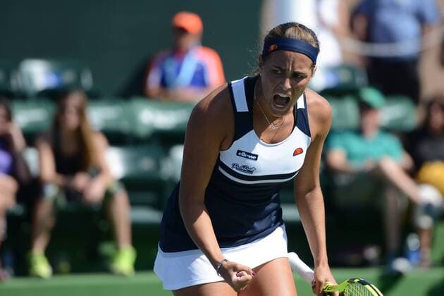 March 12, 2016 - Indian Wells, California, United States - MONICA PUIG celebrates a point in her match vs. A. Schmedlova at the BNP Paribas Open in Indian Wells California. Tennis 2016 - BNP Paribas Open - Day 6 - ZUMAl132