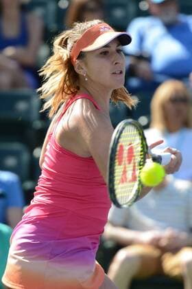 March 12, 2016 - Indian Wells, California, United States - BELINDA BENCIC in action during her match vs. L. Davis at the BNP Paribas Open in Indian Wells California. Tennis 2016 - BNP Paribas Open - Day 6 - ZUMAl132
