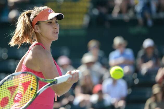 March 12, 2016 - Indian Wells, California, United States - BELINDA BENCIC in action during her match vs. L. Davis at the BNP Paribas Open in Indian Wells California. Tennis 2016 - BNP Paribas Open - Day 6 - ZUMAl132