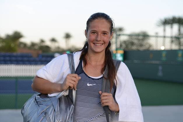 March 12, 2016 - Indian Wells, California, United States - DARIA KASATKINA poses for a photo after winning her match at the BNP Paribas Open in Indian Wells California. Tennis 2016 - BNP Paribas Open - Day 6 - ZUMAl132