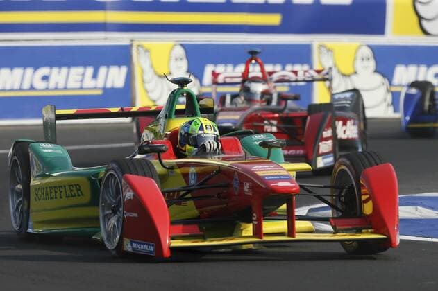 Brazilian Formula E driver Lucas di Grassi, ABT Schaeffler Audi steers his electric car during the 5th stage of the Formula E Championship held at the Hermanos Rodriguez circuit in Mexico City, Mexico, on 12 March 2016. EFE Jose Mendez FORMULA E !ACHTUNG: NUR REDAKTIONELLE NUTZUNG!  20160313-635934580661671454