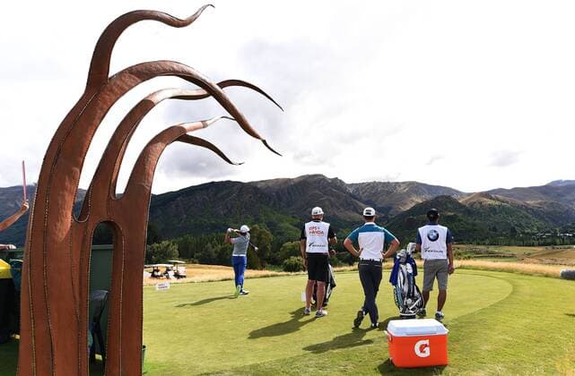13.03.2016. Arrowtown, New Zealand. Hideto Tanihara tees off on the 3rd during round 4 at The Hills during 2016 BMW ISPS Handa New Zealand Open. Sunday 13 March 2016. xAndrewxCornagax  ActionPlus11717558