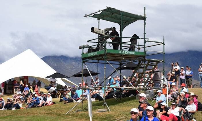 13.03.2016. Arrowtown, New Zealand. Sky TV during round 4 at The Hills during 2016 BMW ISPS Handa New Zealand Open. Sunday 13 March 2016. xAndrewxCornagax  ActionPlus11717565