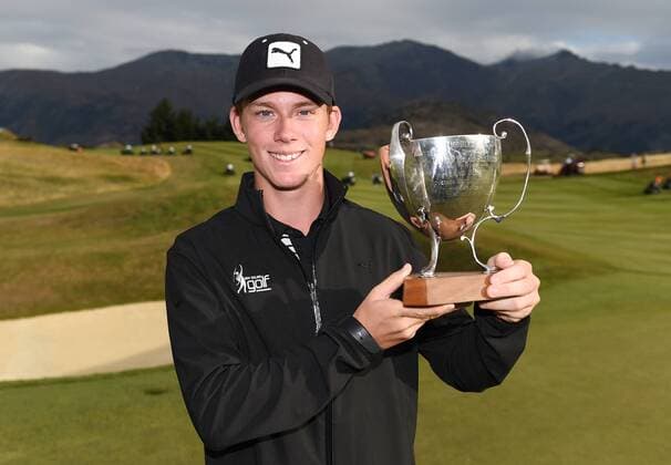 13.03.2016. Arrowtown, New Zealand. Amateur winner Daniel Hellier round 4 at The Hills during 2016 BMW ISPS Handa New Zealand Open. Sunday 13 March 2016. xAndrewxCornagax  ActionPlus11717588