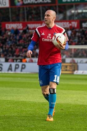 Leverkusen Josip Drmic (Hamburger SV 18) bei seiner Rueckkehr beim Bundesliga Spiel zwischen Bayer 04 Leverkusen und dem Hamburger SV am 13.03.2016, Copyright: Schueler Eibner-Pressefoto EP_JSE