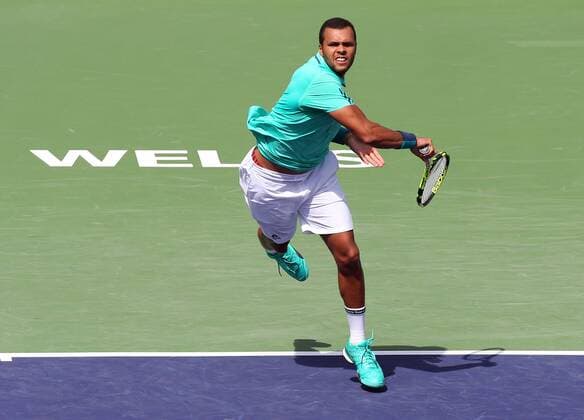 March 13, 2016: Jo-Wilfried Tsonga of France returns a shot against Vincent Millot of France during the 2016 BNP Paribas Open at Indian Wells Tennis Garden in Indian Wells, California. TENNIS 2016: BNP Paribas Open MAR 13 - ZUMAcb8_