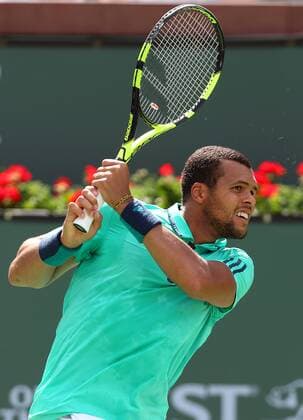 March 13, 2016: Jo-Wilfried Tsonga of France returns a shot against Vincent Millot of France during the 2016 BNP Paribas Open at Indian Wells Tennis Garden in Indian Wells, California. TENNIS 2016: BNP Paribas Open MAR 13 - ZUMAcb8_