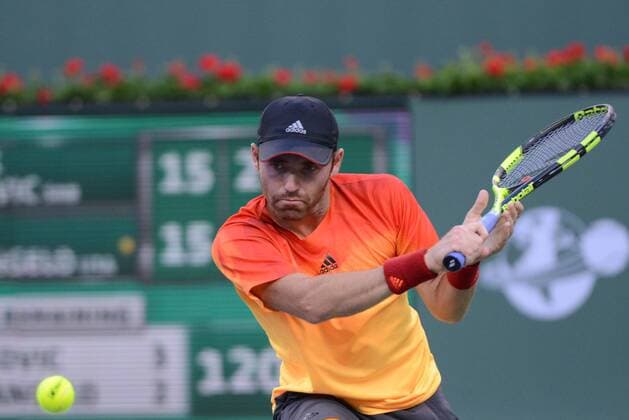 March 13, 2016 - Indian Wells, California, United States - BJORN FRATANGELO in action during his match vs. N. Djokovic at the BNP Paribas Open in Indian Wells California. Tennis 2016 - BNP Paribas Open - Day 7 - ZUMAl132