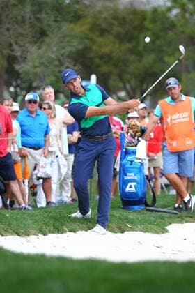 March 13, 2016: Charl Schwartzel gets his ball out of trouble after receiving a pivotal ruling from the official that would allow him to save par on the sixteenth hole in the final round of the Valspar Championship at the Westin Innisbrook in Palm Harbor, FL.. (Photo by Tim Larson Icon Sportswire) GOLF: MAR 13 PGA Golf Herren - Valspar Championship - Final Round Icon2881603130220 EDITORIAL USE ONLY