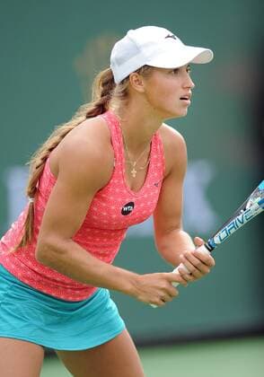 March 13, 2016: Yulia Putintseva (KAZ) in action during a match against Serena Williams (USA) during the BNP Paribas Open played at the Indian Wells Tennis Garden in Indian Wells, CA. (Photo By John Cordes Icon Sportswire) TENNIS: MAR 13 BNP Paribas Open Icon506160313168 EDITORIAL USE ONLY