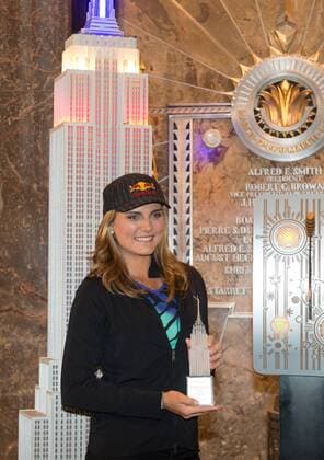 March 14, 2016 - New York, NY, USA - LPGA Golf Damen tour pro LEXI THOMPSON lights the Empire State Building in celebration of The Drive, Chip and Putt Championship, Monday, March 14, 2016. LPGA Pro Lexi Thompson Lights The Empire State Building - ZUMAb148