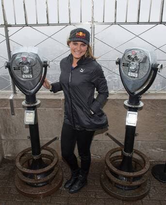 March 14, 2016 - New York, NY, USA - LPGA Golf Damen tour pro LEXI THOMPSON lights the Empire State Building in celebration of The Drive, Chip and Putt Championship, Monday, March 14, 2016. LPGA Pro Lexi Thompson Lights The Empire State Building - ZUMAb148