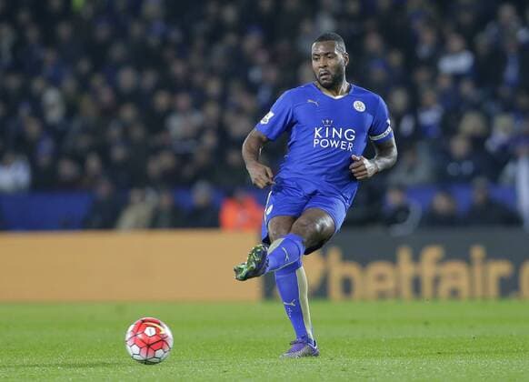 Wes Morgan of Leicester City during the Barclays Premier League match at The King Power Stadium. Photo credit should read: Malcolm Couzens Sportimage EDITORIAL USE ONLY. No use with unauthorised audio, video, data, fixture lists, club league logos or live services. Online in-match use limited to 120 images, no video emulation. No use in betting, games or single club league player publications.