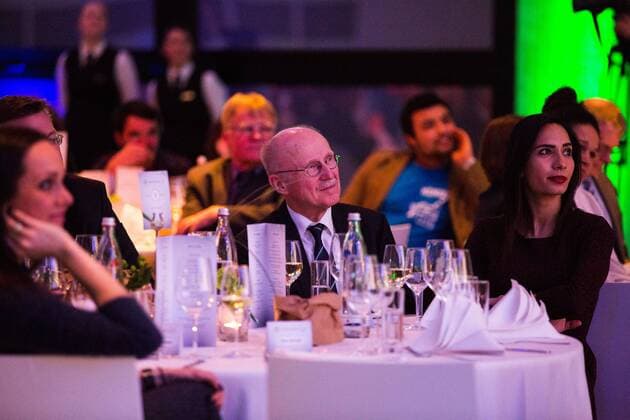 GER, Verleihung Integrationspreis 14.03.2016, Dortmund, Deutsches Fussball Museum, Verleihung des Integrationspreises, im Bild Willi Lemke (Sonderberaterer für im Dienst von Entwicklung und Frieden für den Generalsekretär der Vereinten Nationen im Publikum nphxRauch