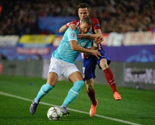 Bilder des Tages - SPORT PSV Eindhoven Defender, Jeffrey Bruma, number 5 . Atletico de Madrid Midfielder, Saul Niguez Esclapez, number 17. Round Round of 16 2nd of the CHAMPIONS league, soccer match between Atletico de Madrid - PSV Eindhoven at the Vicente Calderon estadium, Madrid - Spain by March 15, 2016. PHOTO: Gregorio Lopez.  xGregorioxLopezx x SOCCERxSPAINx