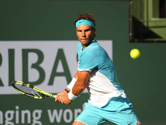 March 15, 2016: Rafael Nadal (ESP) in action during his singles match against Fernando Verdasco (ESP) at the BNP Paribas Open played at the Indian Wells Tennis Garden, Indian Wells, CA (Photo by Cynthia Lum Icon Sportswire) TENNIS: MAR 15 BNP Paribas Open Icon250031516618 EDITORIAL USE ONLY