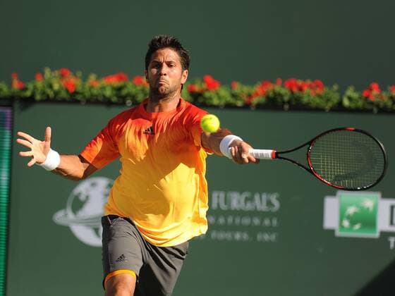 March 15, 2016: Fernando Verdasco (ESP) in action during his singles match against Rafael Nadal (ESP)at the BNP Paribas Open played at the Indian Wells Tennis Garden, Indian Wells, CA (Photo by Cynthia Lum IconSportswire) TENNIS: MAR 15 BNP Paribas Open Icon250031516649 EDITORIAL USE ONLY