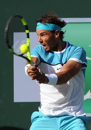 15 March 2016: Rafael Nadal (ESP) in action against Fernando Verdasco (ESP) during the third round of the BNP Paribas Open played at the Indian Wells Tennis Garden in Indian Wells, CA. (Photo By John Cordes Icon Sportswire) TENNIS: MAR 15 BNP Paribas Open Icon506160315052 EDITORIAL USE ONLY