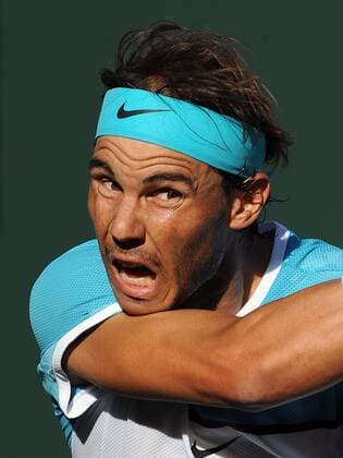 15 March 2016: Rafael Nadal (ESP) in action against Fernando Verdasco (ESP) during the third round of the BNP Paribas Open played at the Indian Wells Tennis Garden in Indian Wells, CA. (Photo By John Cordes Icon Sportswire) TENNIS: MAR 15 BNP Paribas Open Icon506160315054 EDITORIAL USE ONLY