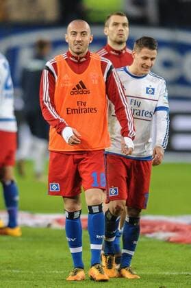 Deutschland, Hamburg , Volkspark Stadion, Fussball, 1. Bundesliga, Saison 2015 2016 , Hamburger SV - Hertha BSC, Josip Drmic, Ivo Ilicevic, Pierre Michel Lasogga(HSV)