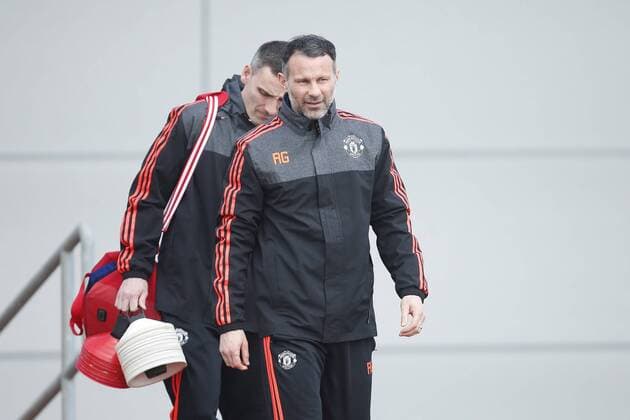 Ryan Giggs, assistant manager of Manchester United ManU during the UEFA Europa League training at the AON Carrington training complex. Photo credit should read: Philip Oldham Sportimage EDITORIAL USE ONLY. No use with unauthorised audio, video, data, fixture lists, club league logos or live services. Online in-match use limited to 120 images, no video emulation. No use in betting, games or single club league player publications.