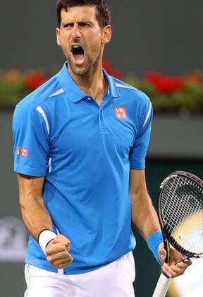 March 15, 2016: Novak Djokovic of Serbia celebrates after winning a game against Philipp Kohlschreiber of Germany at the 2016 BNP Paribas Open at Indian Wells Tennis Garden in Indian Wells, California. TENNIS 2016: BNP Paribas Open MAR 15 - ZUMAcb8_