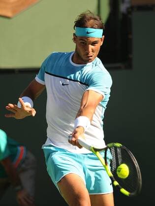16 March 2016: Rafael Nadal (ESP) in action defeating Alexander Zverev (GER) in the men s singles at the BNP Paribas Open played at the Indian Wells Tennis Garden, Indian Wells, CA (Photo by Cynthia Lum Icon Sportswire) TENNIS: MAR 16 BNP Paribas Open Icon250031616005 EDITORIAL USE ONLY