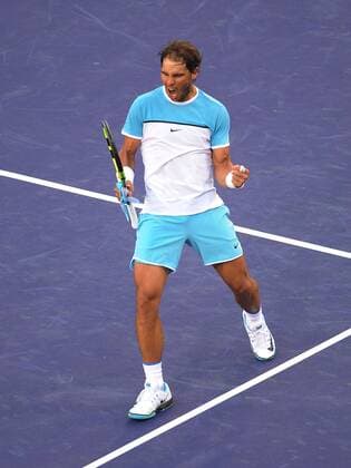 16 March 2016: Rafael Nadal (ESP) in action defeating Alexander Zverev (GER) in the men s singles at the BNP Paribas Open played at the Indian Wells Tennis Garden, Indian Wells, CA (Photo by Cynthia Lum Icon Sportswire) TENNIS: MAR 16 BNP Paribas Open Icon250031616017 EDITORIAL USE ONLY