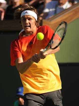 16 March 2016: Alexander Zverev (GER) in action during his loss to Rafael Nadal (ESP) in the men s singles at the BNP Paribas Open played at the Indian Wells Tennis Garden, Indian Wells, CA (Photo by Cynthia Lum Icon Sportswire) TENNIS: MAR 16 BNP Paribas Open Icon250031616025 EDITORIAL USE ONLY
