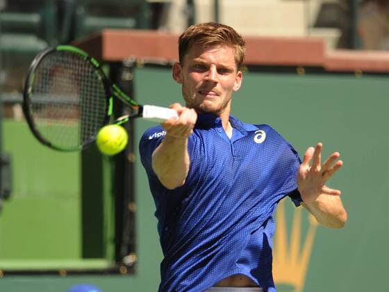 16 March 2016: 15th seed, David Goffin (BEL) in action defeating 3rd seed Stan Stanislas Wawrinka (SUI) at the BNP Paribas Open played at the Indian Wells Tennis Garden, Indian Wells, CA (Photo by Cynthia Lum Icon Sportswire) TENNIS: MAR 16 BNP Paribas Open Icon250031616212 EDITORIAL USE ONLY