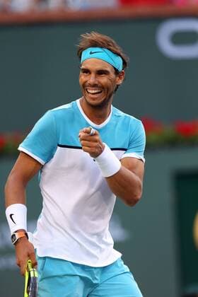 March 16, 2016: Rafael Nadal of Spain reacts to winning his match against Alexander Zverev of Germany during the 2016 BNP Paribas Open at Indian Wells Tennis Garden in Indian Wells, California. TENNIS 2016: BNP Paribas Open MAR 16 - ZUMAcb8_