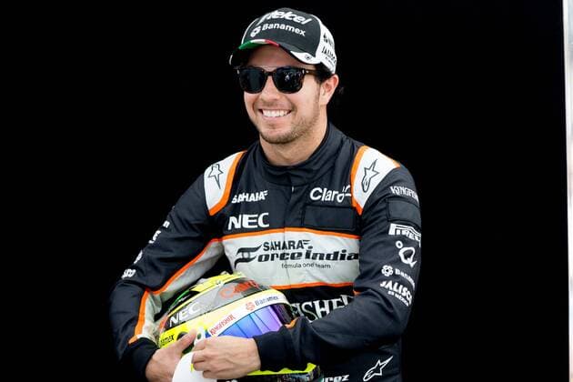 Motorsport, Formel 1, GP Australien, Fahrer Fotoshooting beim Media Day vor dem ersten Rennen in Melbourne March 17, 2016: Sergio Perez (MEX) 11 from the Sahara Force India F1 team at the drivers portrait session prior to the 2016 Australian Formula One Grand Prix at Albert Park, Melbourne, Australia. Formula One 2016: Australia Day 1 - ZUMAc04_
