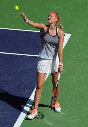 16 Mar. 2016: Petra Kvitova (CZE) serving during a quarterfinals match against Agnieszka Radwanska (POL) during the BNP Paribas Open played at the Indian Wells Tennis Garden in Indian Wells, CA. (Photo By John Cordes Icon Sportswire) TENNIS: MAR 16 BNP Paribas Open Icon506160316012 EDITORIAL USE ONLY