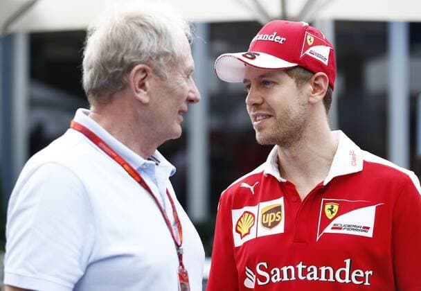 Motorsports: FIA Formula One World Championship WM Weltmeisterschaft 2016, Grand Prix of Australia, Dr. Helmut Marko (AUT, Red Bull Racing), 5 Sebastian Vettel (GER, Scuderia Ferrari), xHOCHxZWEIx