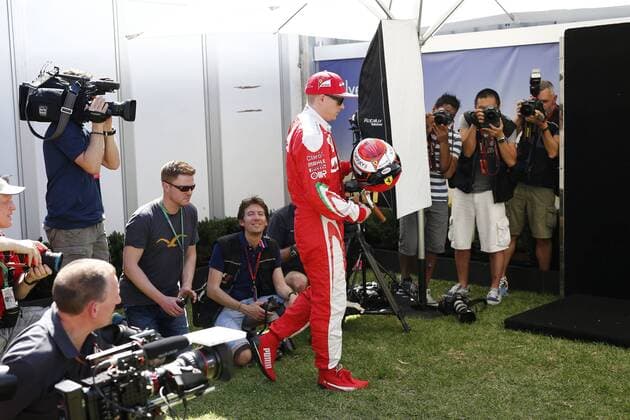 Motorsport, Formel 1, GP Australien, Fahrer Fotoshooting beim Media Day vor dem ersten Rennen in Melbourne Motorsports: FIA Formula One World Championship WM Weltmeisterschaft 2016, Grand Prix of Australia, 7 Kimi Raikkonen (FIN, Scuderia Ferrari), xHOCHxZWEIx