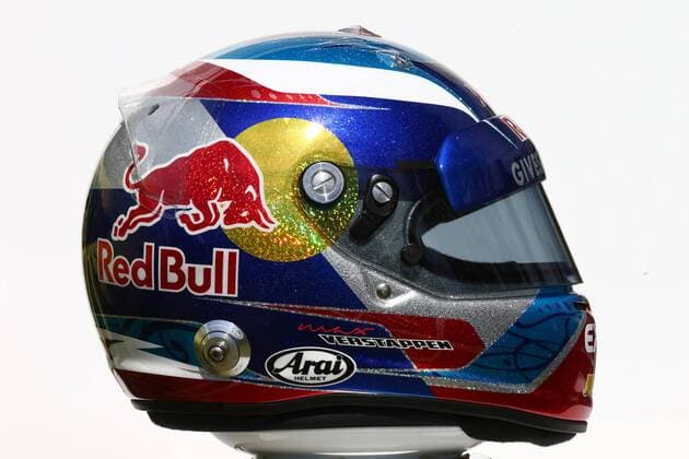 Motorsport, Formel 1, GP Australien, Fahrerhelme in Melbourne Australian Grand Prix, Melbourne 17 - 20 March 2016 Australian Grand Prix, Melbourne 17 - 20 March 2016 17.03.2016 - The helmet of Max Verstappen (NED) Scuderia Toro Rosso STR11 