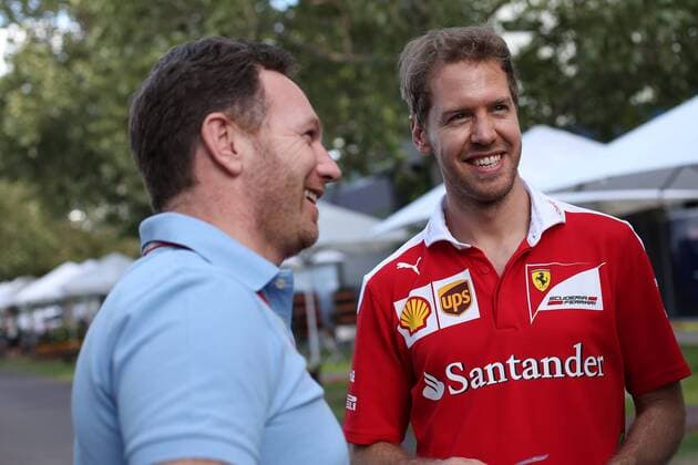 Australian Grand Prix, Melbourne 17 - 20 March 2016 Australian Grand Prix, Melbourne 17 - 20 March 2016 17.03.2016 - Christian Horner (GBR), Red Bull Racing, Sporting Director and Sebastian Vettel (GER) Scuderia Ferrari SF16-H 