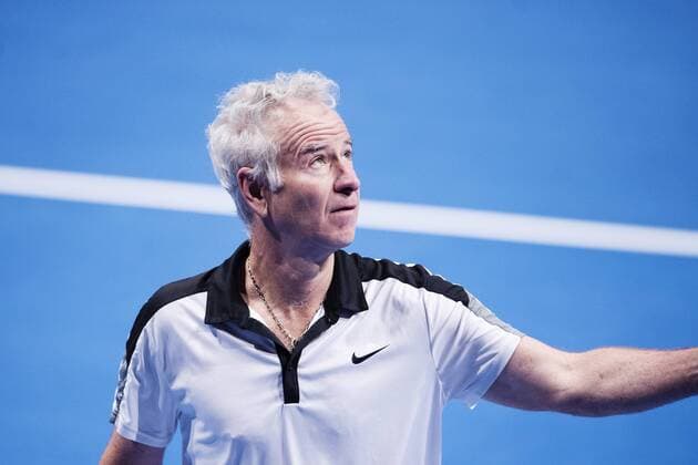Tennis, John McEnroe bei Legendenturnier in Stockholm 160317 John McEnroe under en match i tennisturneringen Kings of Tennis den 17 mars 2016 i Stockholm.  Copyright: ERIKxSIMANDER BB160317BB484