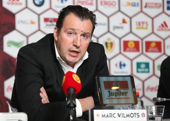 Belgium s head coach Marc Wilmots pictured during a press conference PK Pressekonferenz of Belgian national soccer team Red Devils head coach, Friday 18 March 2016, at the headquarters of the federation KBVB-URBSFA, in Brussels. Red Devils will play a friendly game against Portugal on 29 March, a preparation for upcoming Euro2016. VIRGINIExLEFOUR  x04814339x