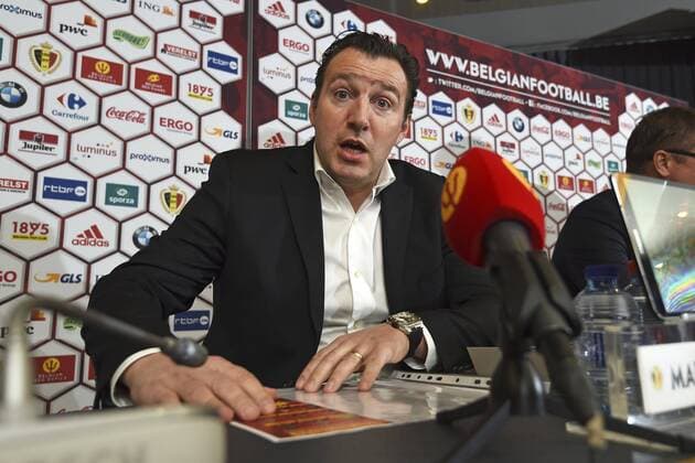 Marc Wilmots headcoach of the Belgian National Football Team FOOTBALL : Equipe de Belgique - Annonce de la liste des selectionnes - Bruxelles - 18 03 2016 Photonews Panoramic 
