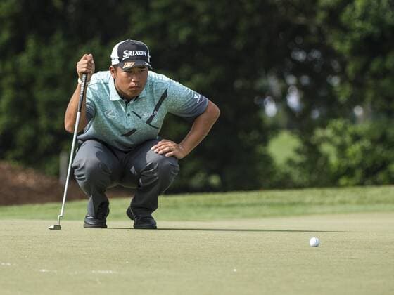 March 18, 2016 - Orlando, FL, U.S: Hideki Matsuyama of Japan lines up a putt on the 1st hole during second round golf action of the Arnold Palmer Invitational presented by MasterCard held at Arnold Palmer s Bay Hill Club & Lodge in Orlando, Fl. Romeo T Guzman CSM. PGA Golf Herren 2016: Arnold Palmer Invitational Rnd 2 MAR 18 - ZUMAcg2_