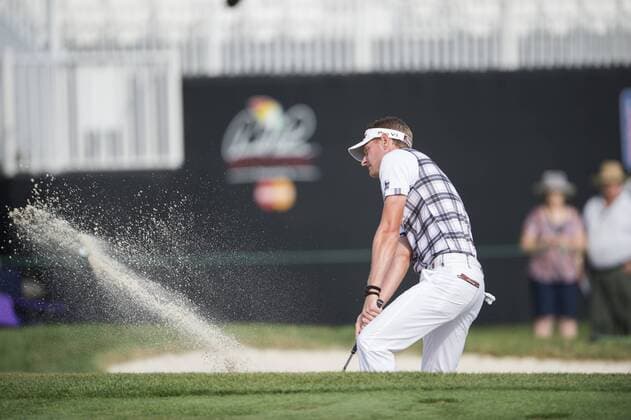 March 18, 2016: Brett Stegmaier plays out of the bunker on 9 during the second round of the Arnold Palmer Invitational in Orlando, FL. (Photograph by Roy K. Miller Icon Sportswire) GOLF: MAR 18 PGA Golf Herren - Arnold Palmer Invitational presented by MasterCard - Second Round Icon1603180532 EDITORIAL USE ONLY