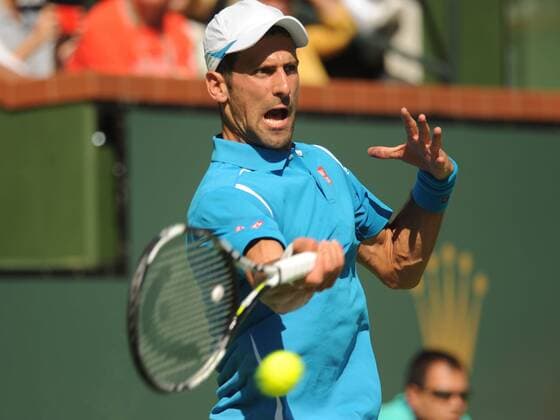 18 March 2016: Novak Djokovic(SRB ) in action defeating Jo Wilfried Tsonga (FRA) in the quarter final of the men s singles at the BNP Paribas Open played at the Indian Wells Tennis Garden, Indian Wells, CA (Photo by Cynthia Lum Icon Sportswire) TENNIS: MAR 18 BNP Paribas Open Icon250031816001 EDITORIAL USE ONLY